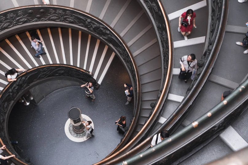 A picture of a famous staircase in Vatican
